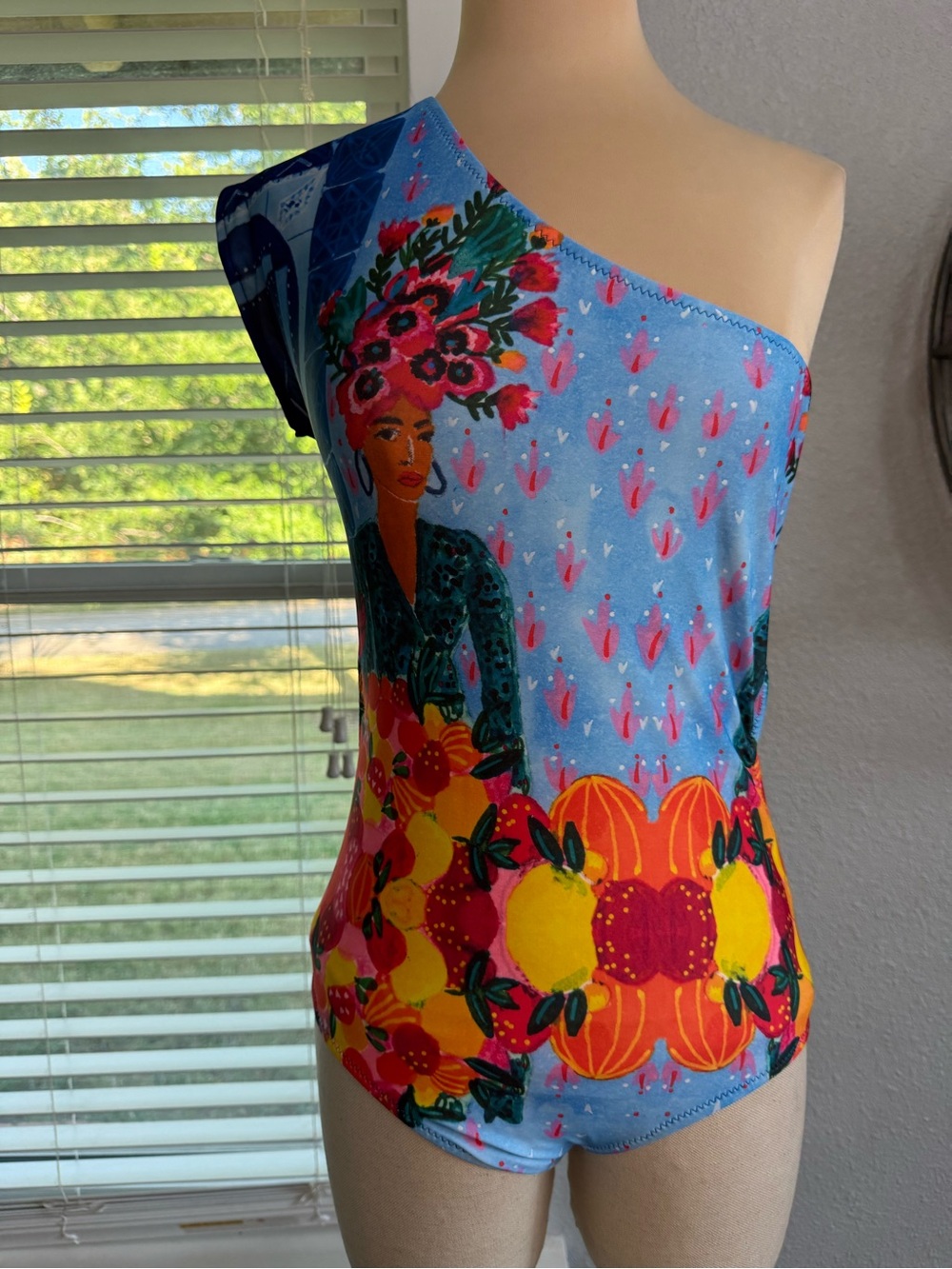 Carolina K One Shoulder Marieta One Piece Swimsuit Side Cut Outs
